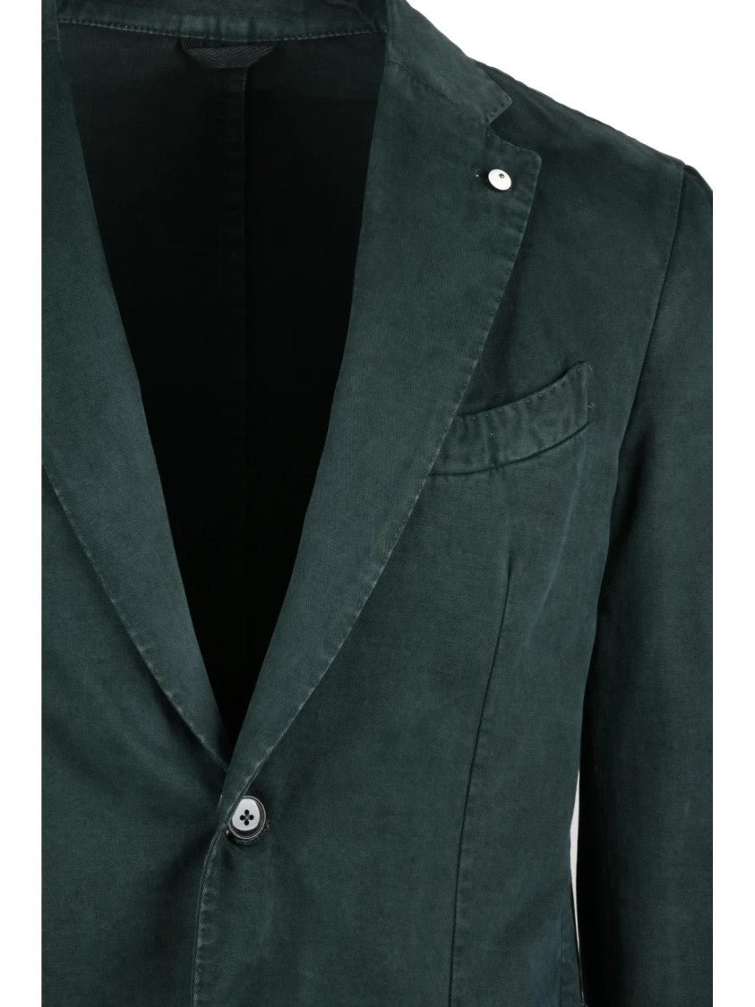L.B.M. 1911 Washed Canvas Jacket With Tailored Fit And Button Closure