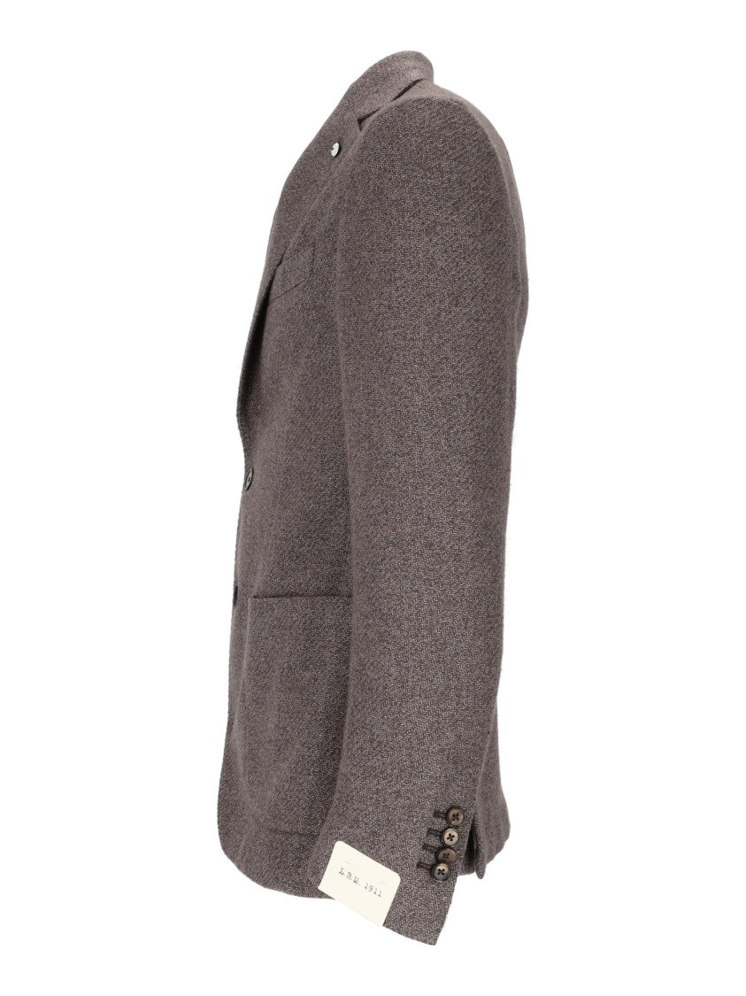 L.B.M. 1911 Brown Drop S Textured Blazer