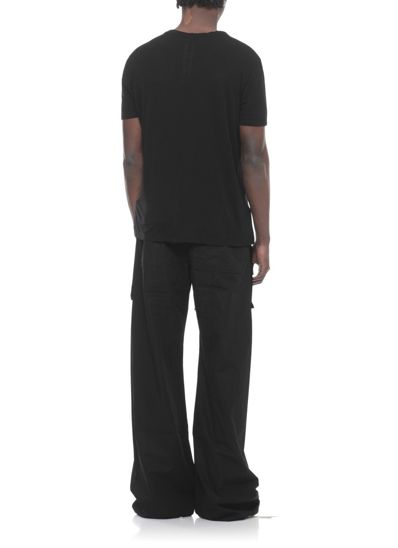 Rick Owens Black Short Level Viscose-Silk T-Shirt
