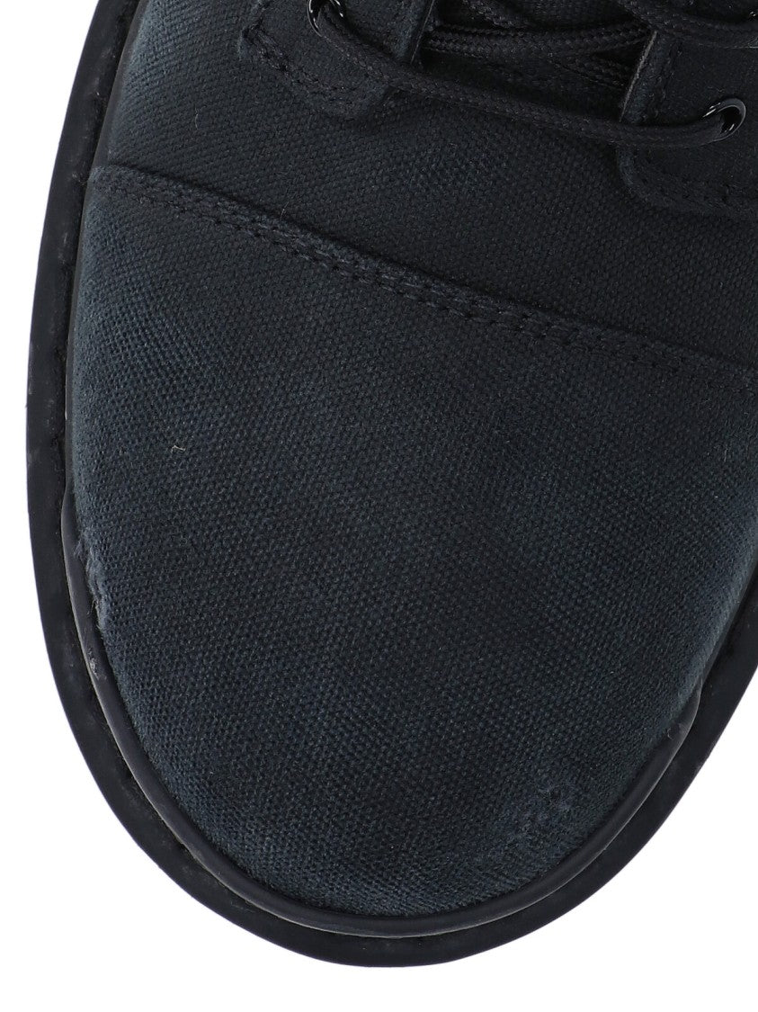Balenciaga Black Strike Worn Cotton Combat Boots