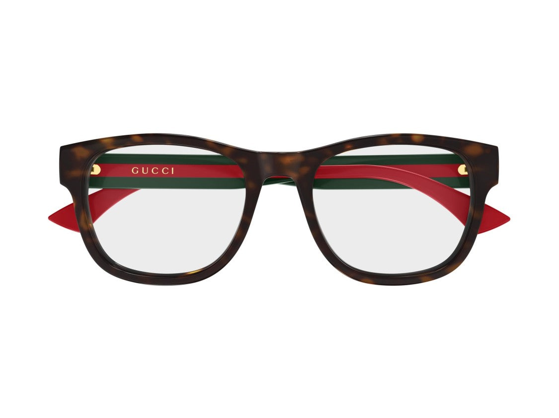 Gucci Gg0004onn Striped Tortoiseshell Bold Square Eyeglasses