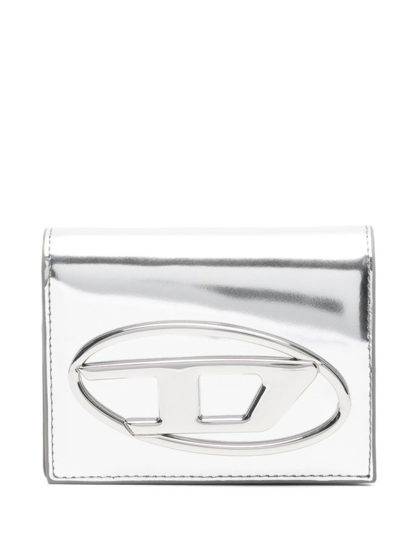Diesel Silver Bovine Leather Wallet