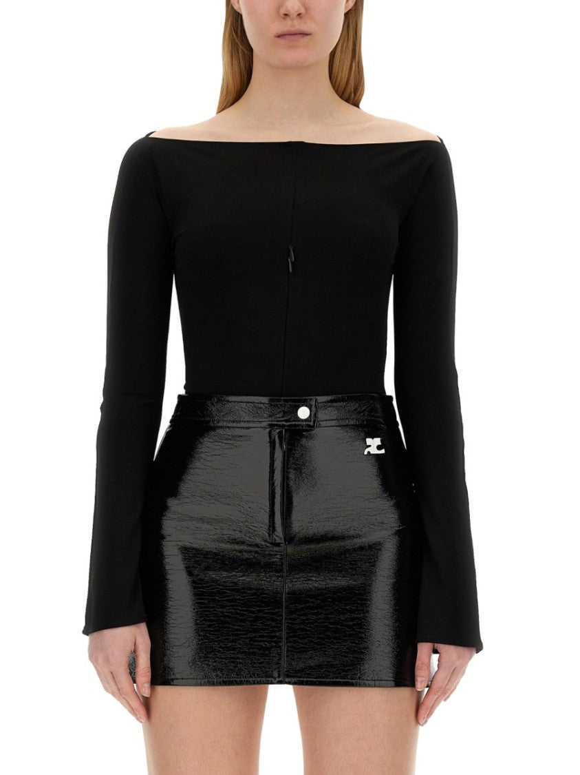 Courrèges Off-The-Shoulder Fitted Jersey Body