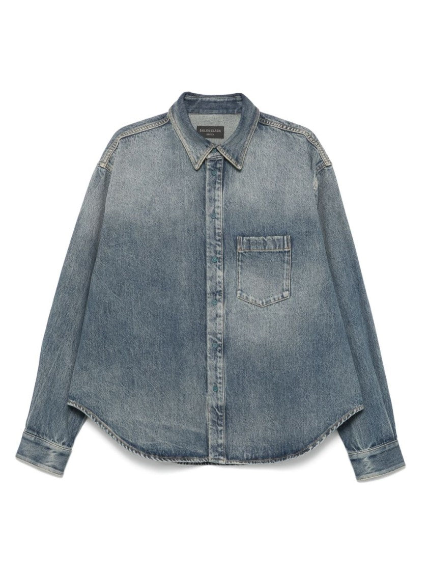 Balenciaga Washed Cotton Denim Shirt