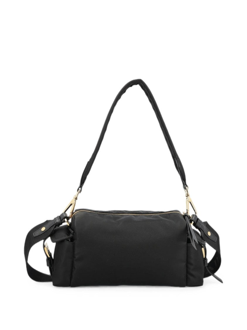 Prada Rectangular Black Handbag With Gold-Tone Accents