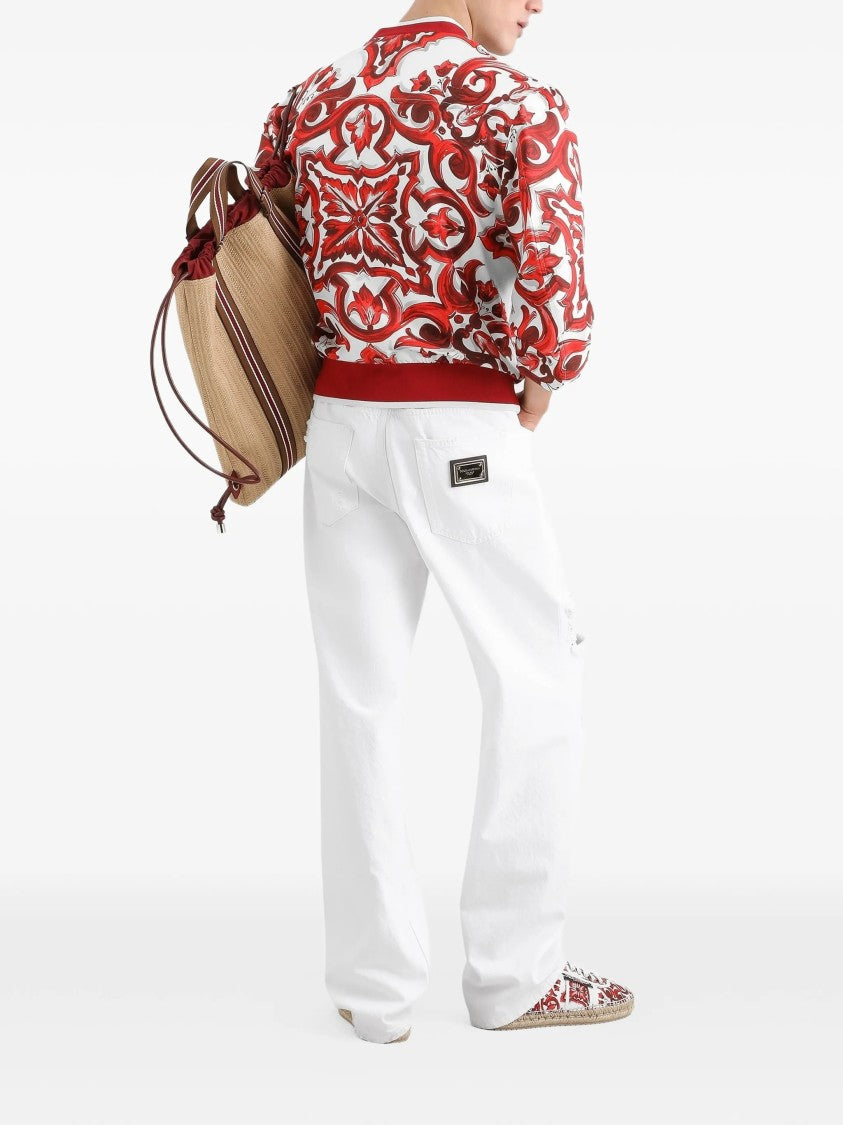 Dolce & Gabbana White Relaxed Cotton Patch Chest T-Shirt