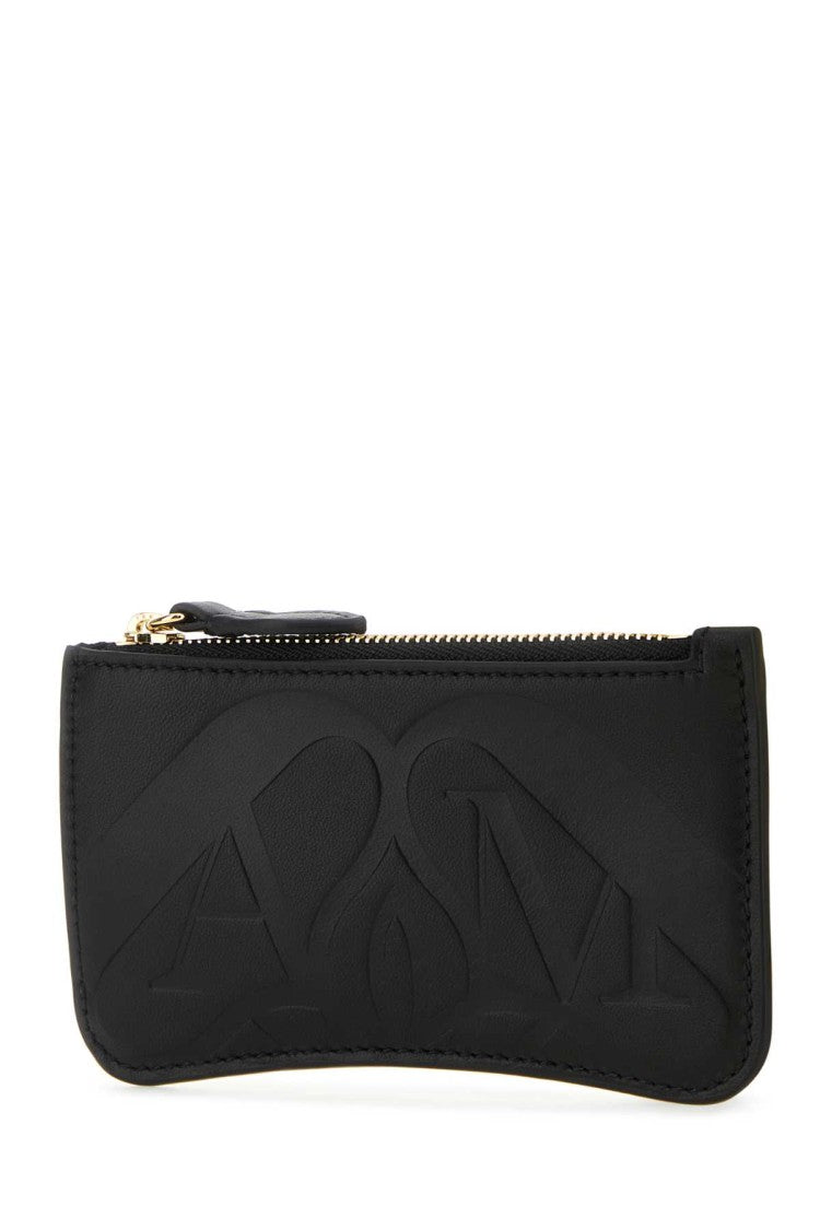 Alexander Mcqueen Black Leather Card Holder