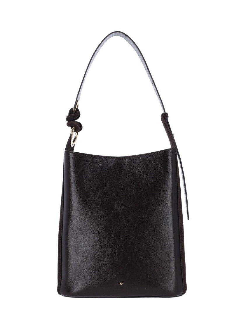Anya Hindmarch "Ringo Chesterfield" Shoulder Bag In Brown Calfskin
