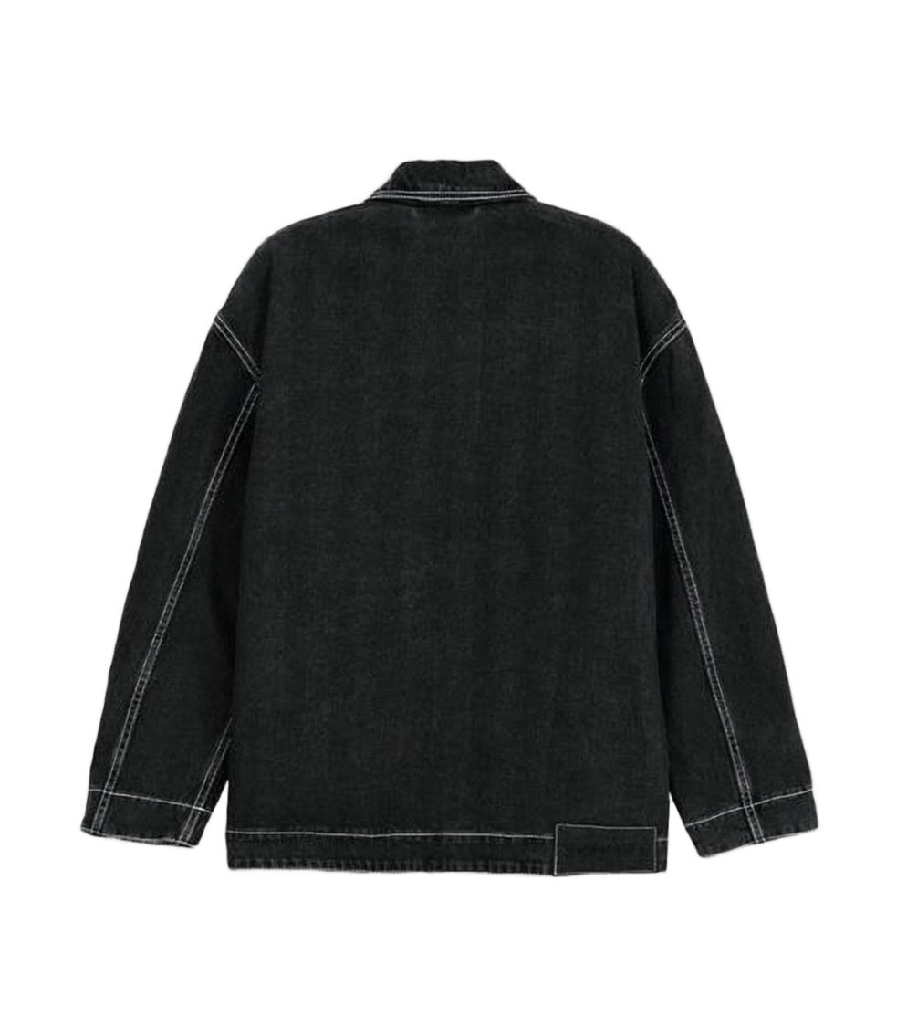 Sunnei Relaxed Fit Denim Jacket With Zipper Closure