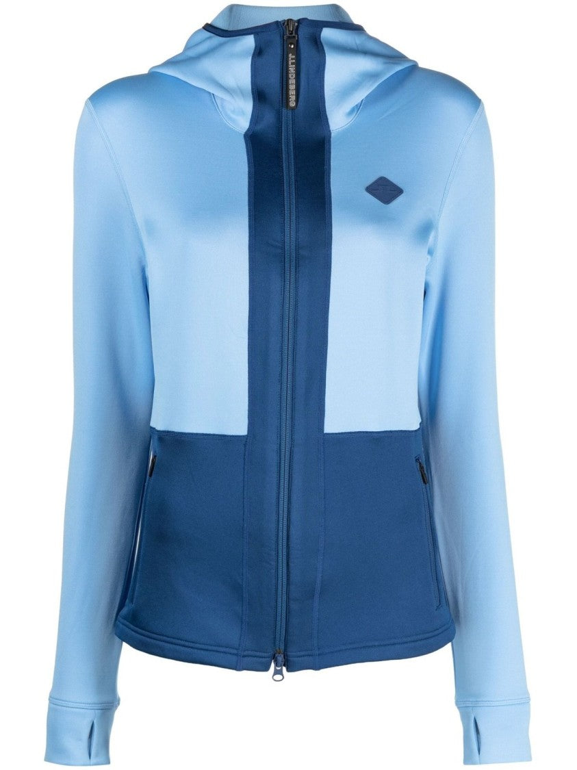 J.Lindeberg Gradient Blue Hooded Activewear Top