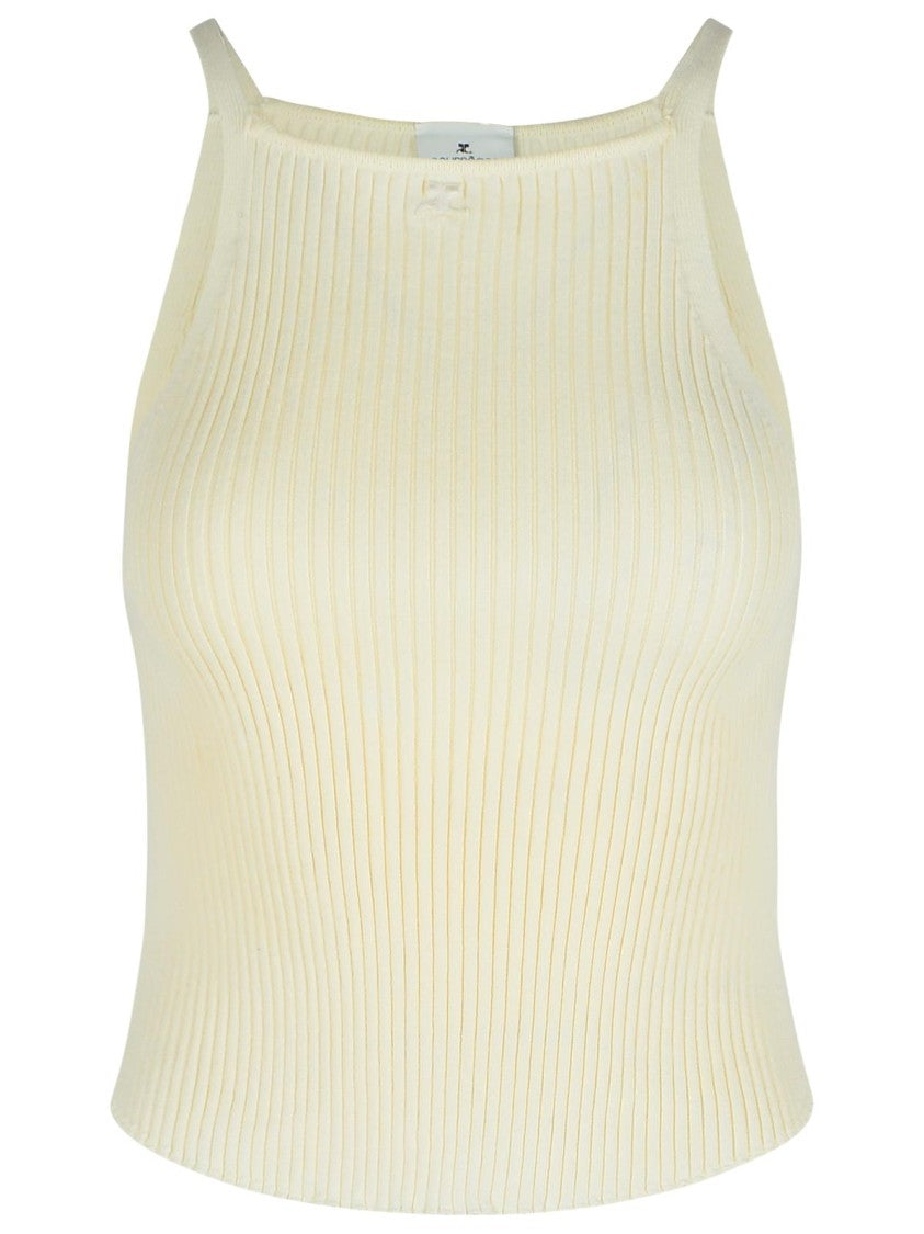 Courrèges Ivory Viscose Blend Top