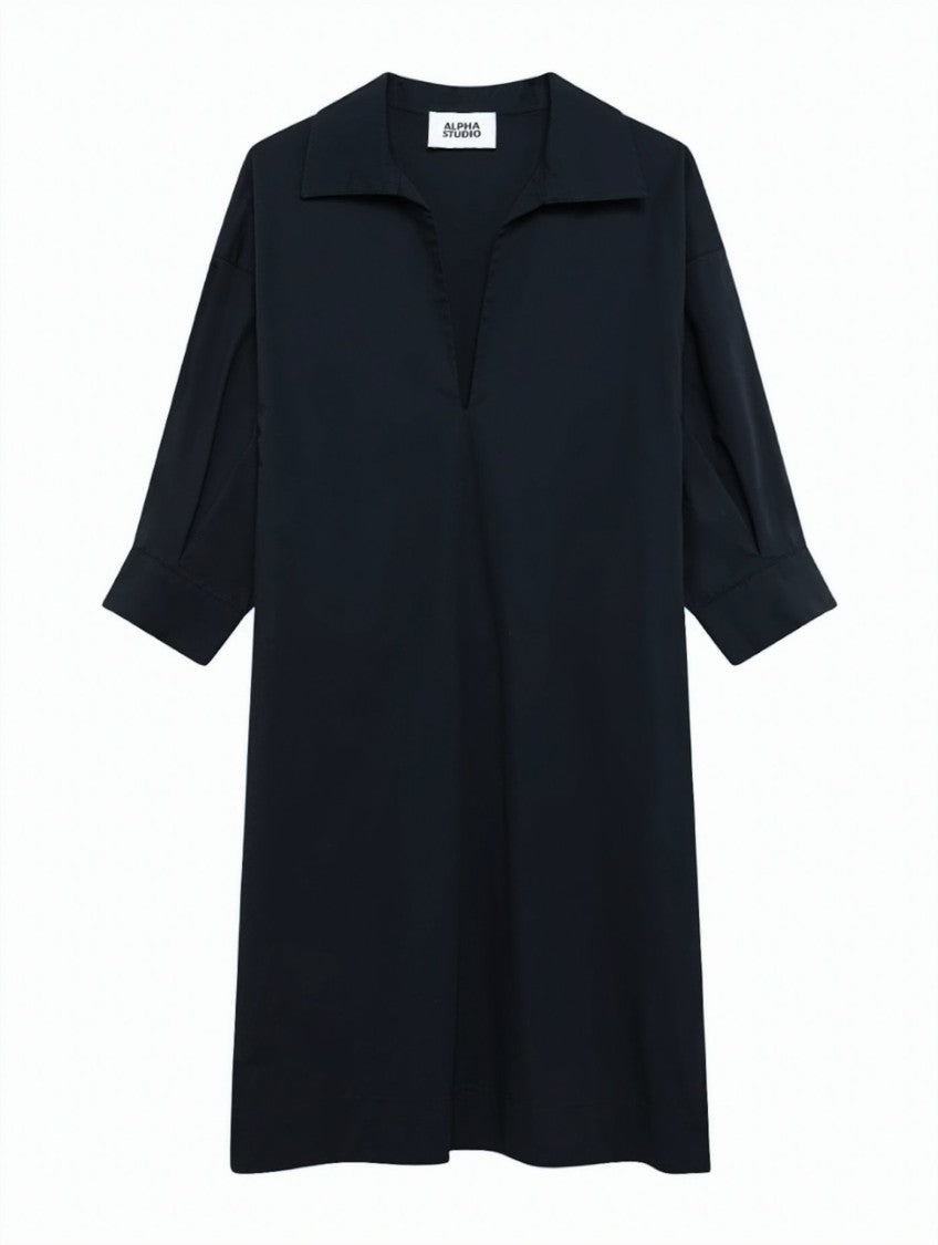 Alpha Studio Poplin 3/4 Sleeves Short Dress