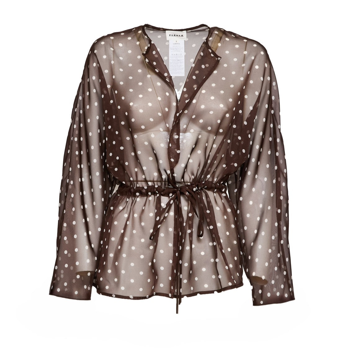 Parosh Pallina Polka Dot Chiffon Cardigan