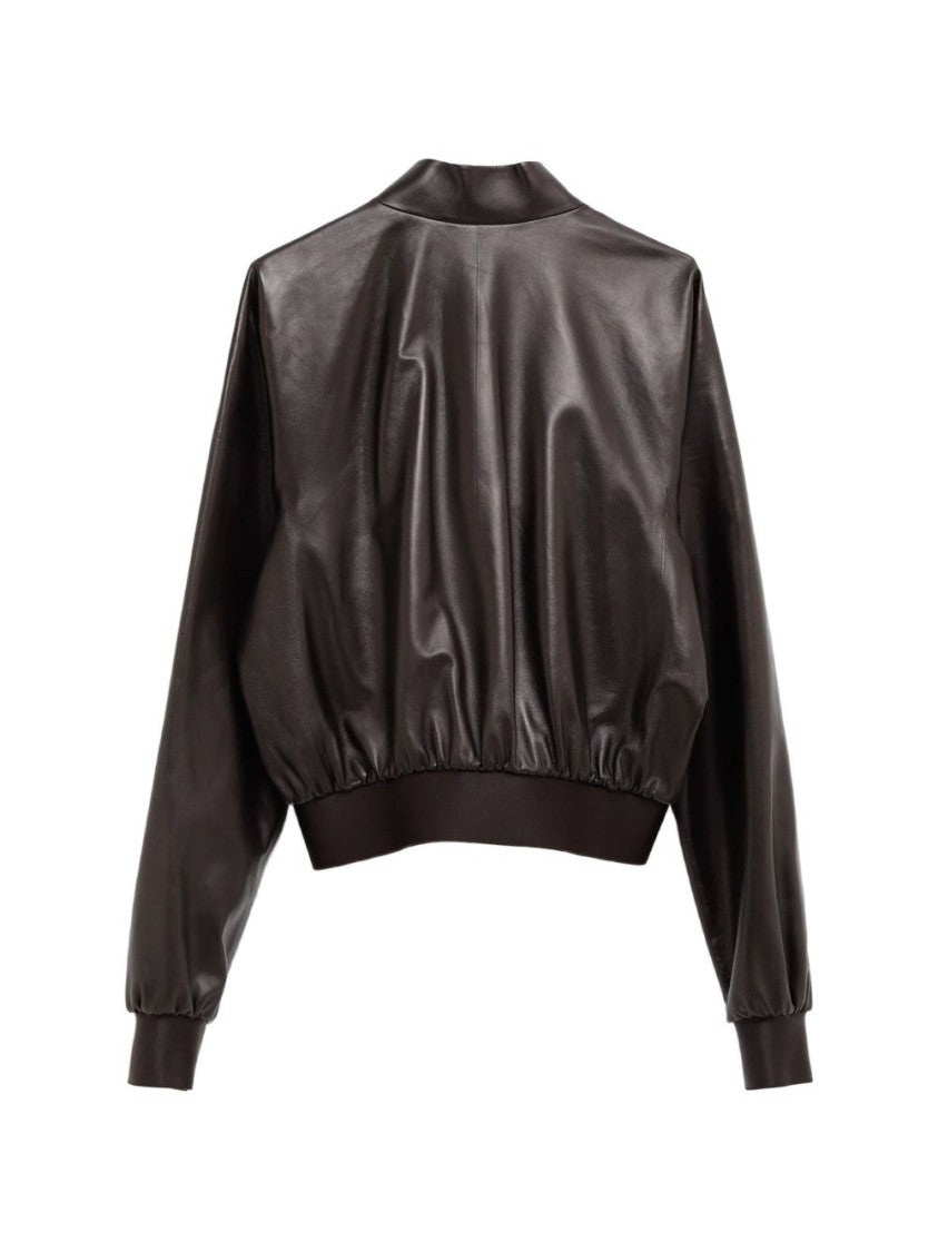 Gucci Cropped Padded Lambskin Leather Coat