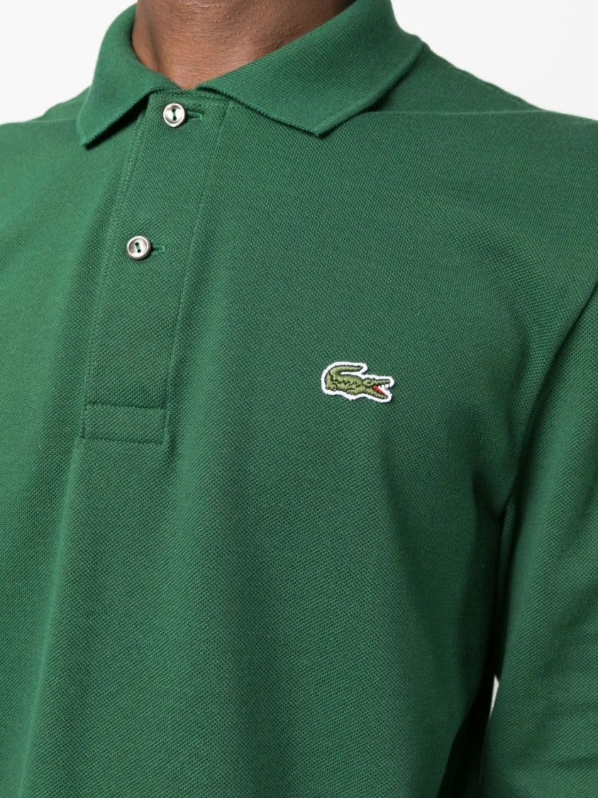 Lacoste Deep Green Long-Sleeve Cotton Polo Shirt