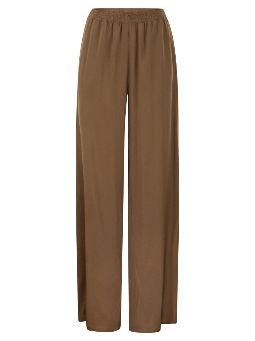 Fabiana Filippi Wide-Leg Trousers In Shiny Satin