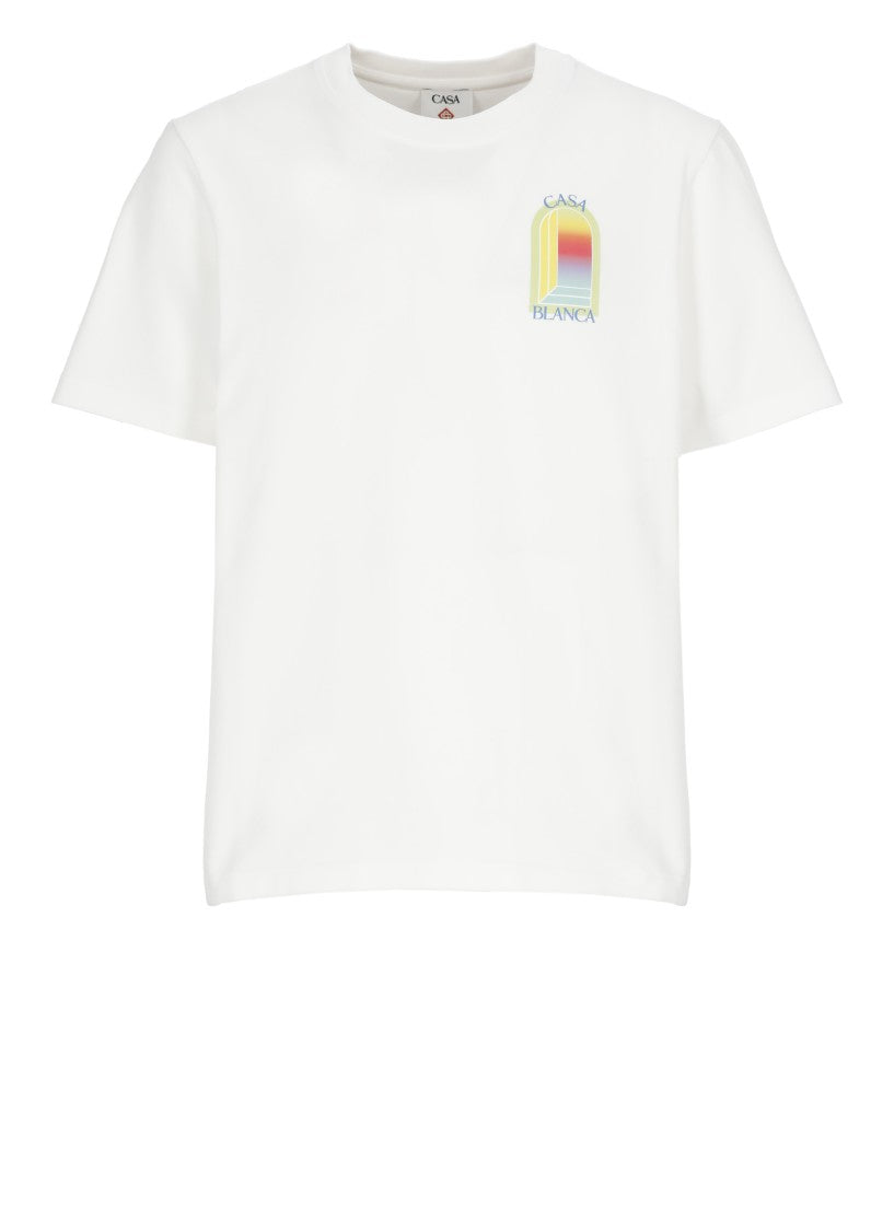 Casablanca White L'arche Classic Printed T-Shirt