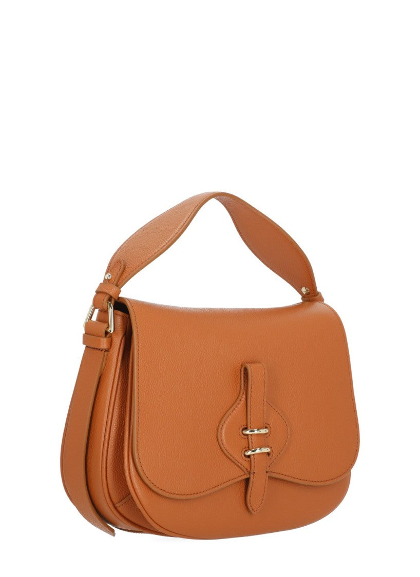 Coccinelle Medium Leather Shoulder Bag With Flap Closure