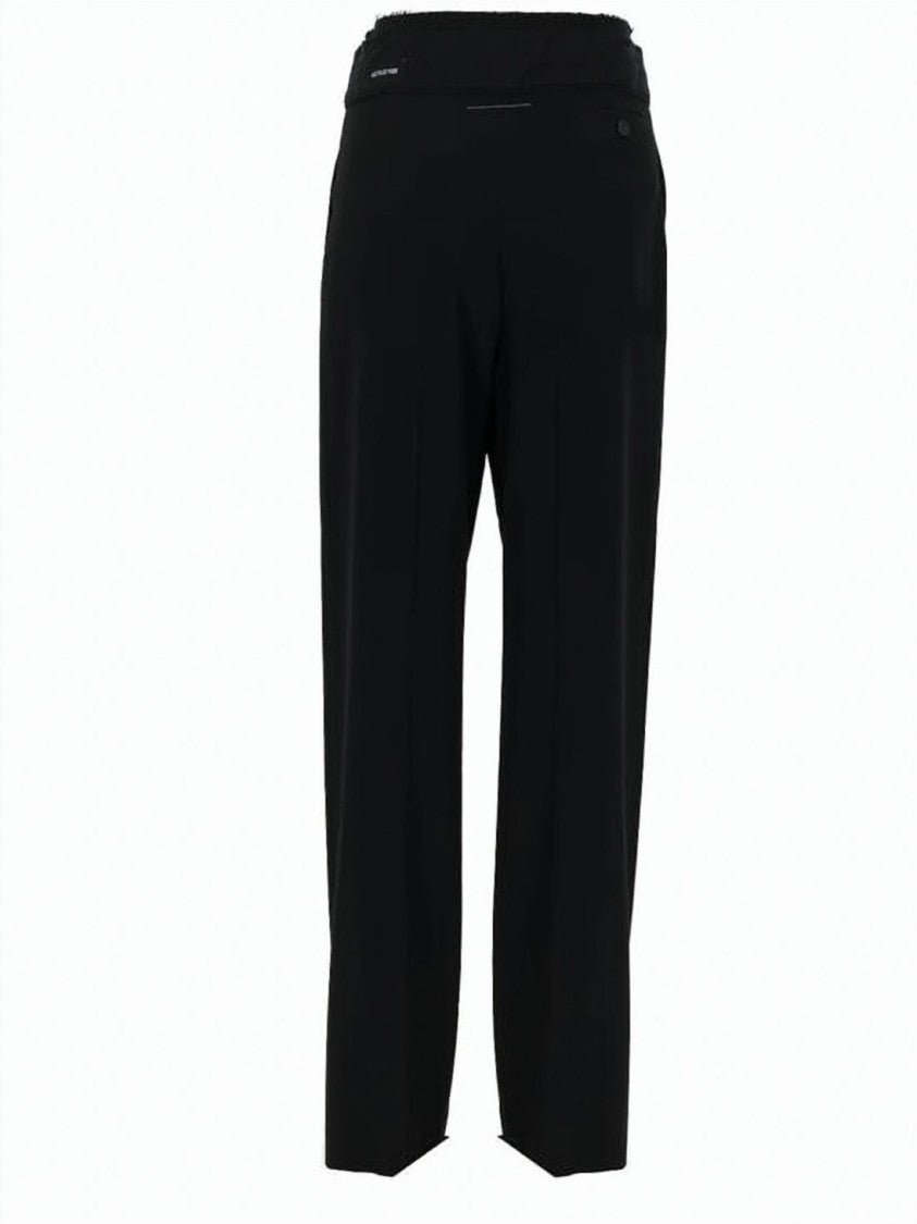 Mm6 By Maison Margiela Straight-Leg Tailored Pants With Asymmetrical Waistband