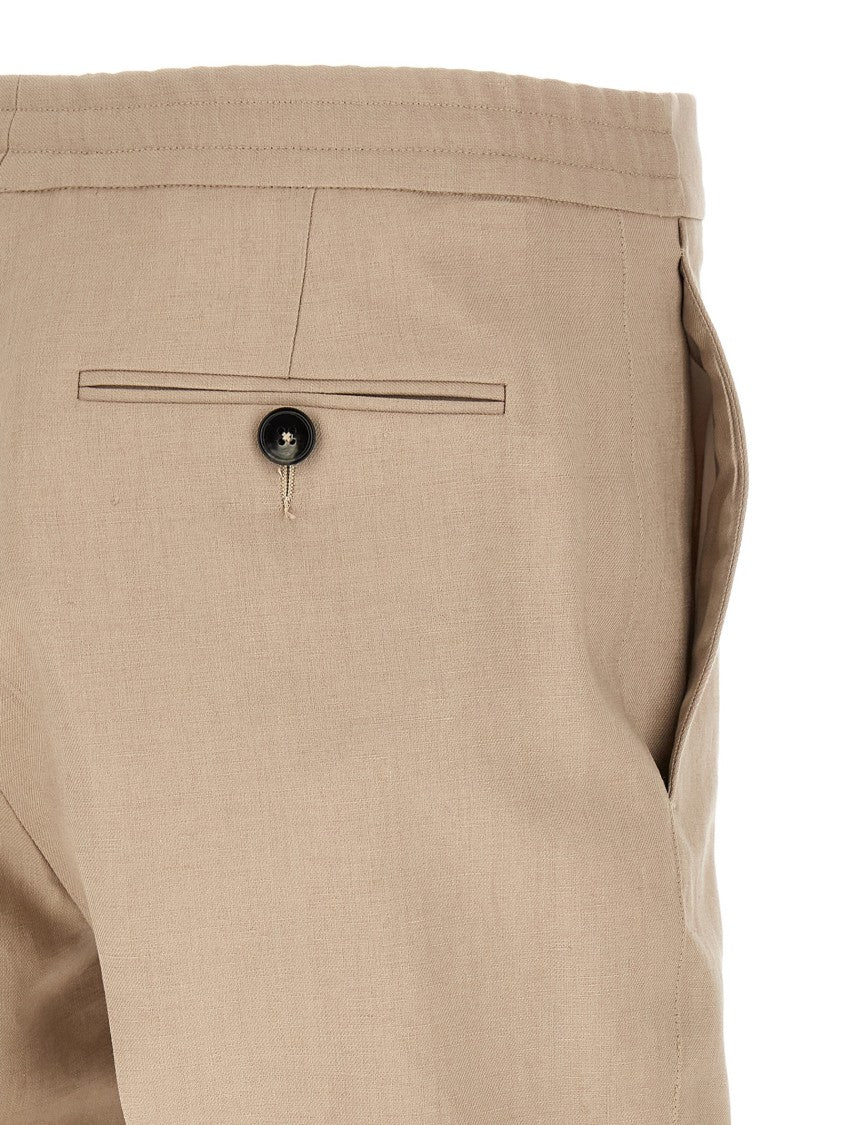 Zegna Formal Linen Trousers With Adjustable Drawstring