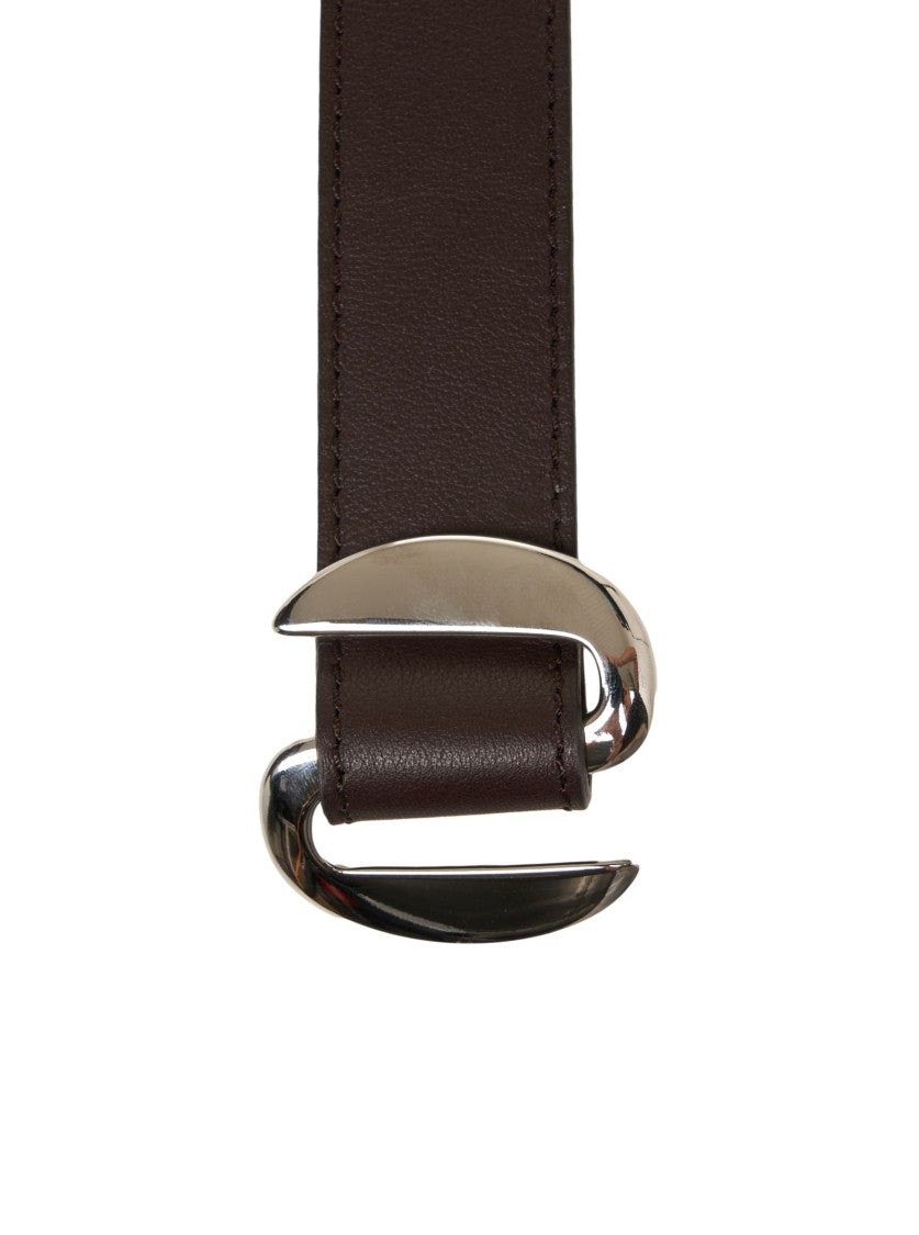 Orciani Smooth Leather Belt With D-Shaped Buckle And Stylish Loop
