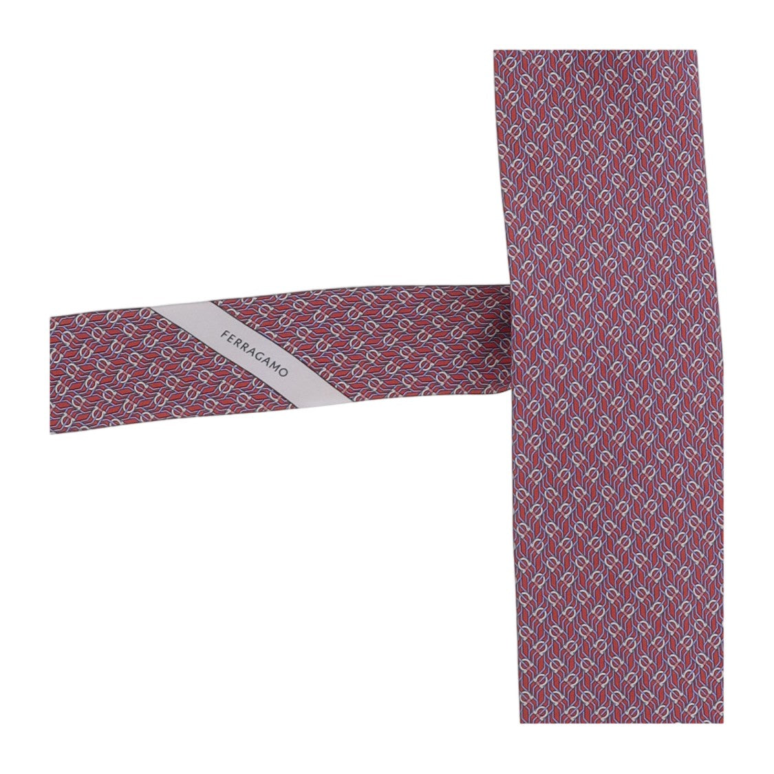 Salvatore Ferragamo Red Patterned Silk Tie