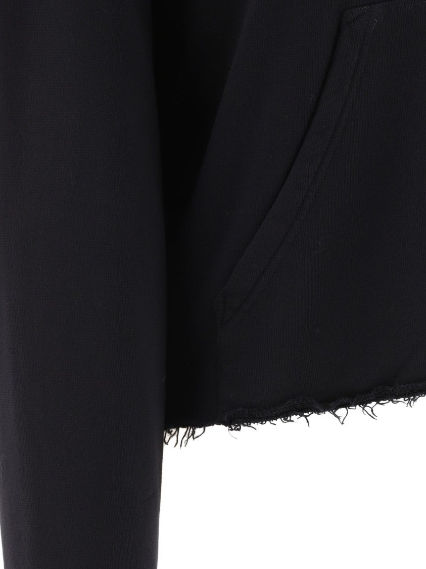 Givenchy Cropped Black Hoodie With Signature Logo