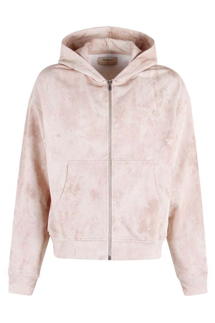 Reternity Sand Deliria Marbled Cotton Zip-Through Hoodie
