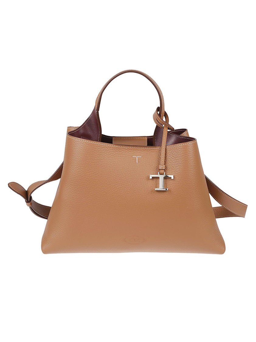 Tod's Structured Calfskin Bag With Embossed Logo