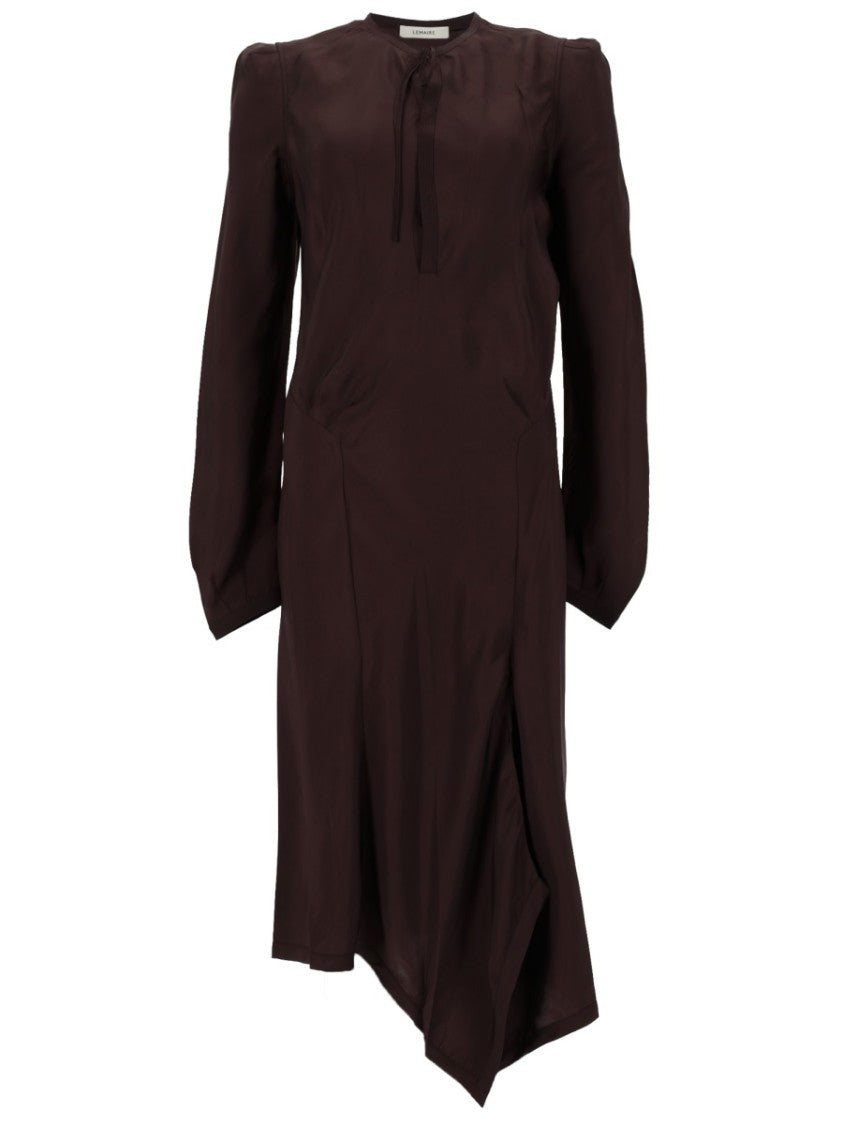 Lemaire Asymmetrical Pleated Viscose Mini Dress