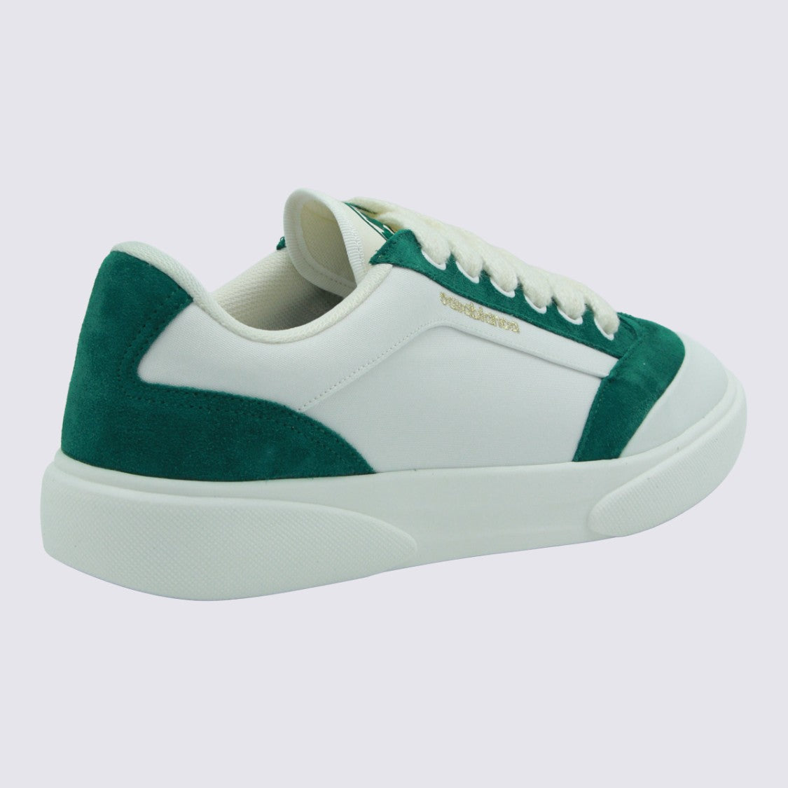 Casablanca Low-Top Sneakers With Deep Green Suede Overlays