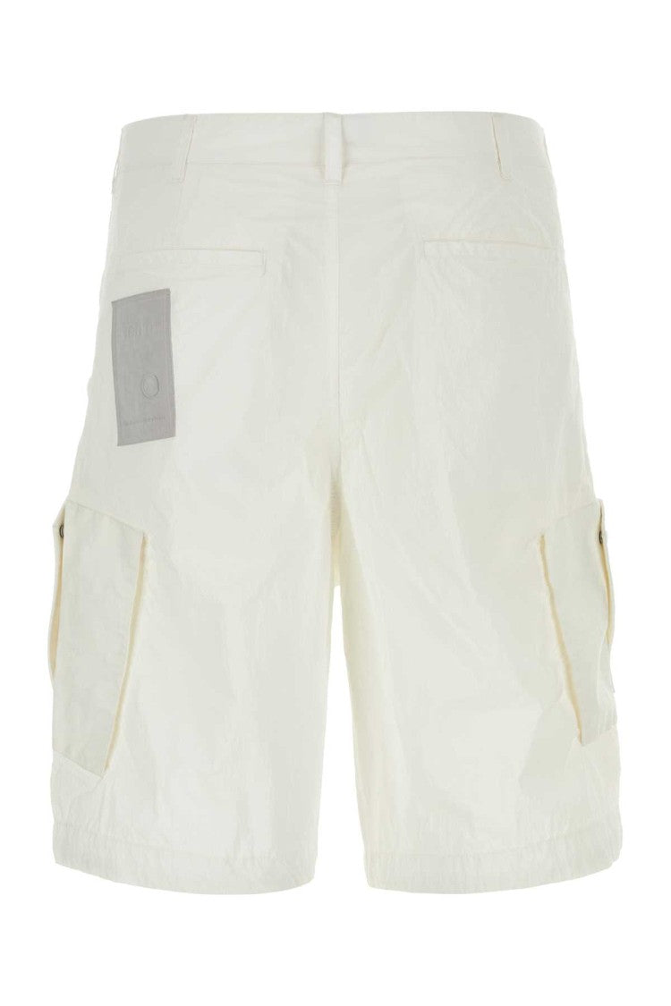 Ten C White Nylon Bermuda Shorts
