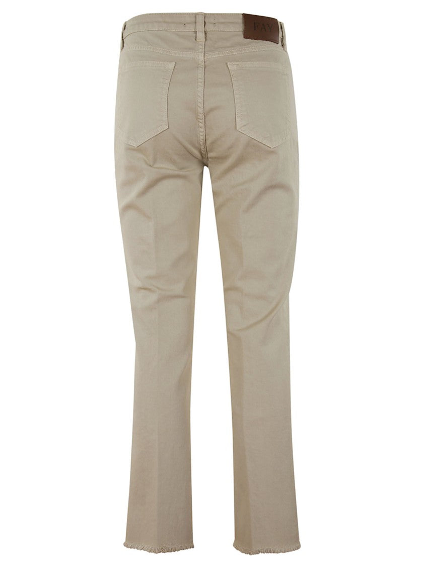 Fay 5-Pocket Beige Stretch Denim Jeans