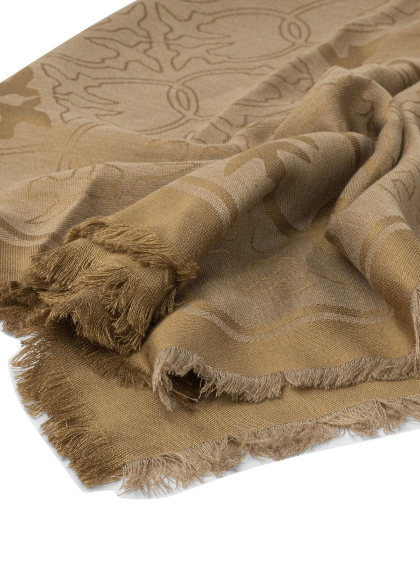 Pinko Beige Scarf With Subtle Jacquard Floral