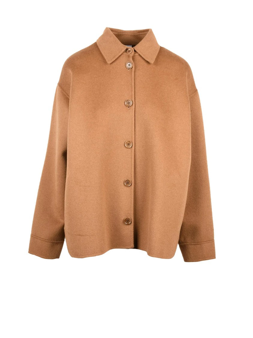 Aspesi Wool Cloth Jacket With Boxy Silhouette And Classic Collar