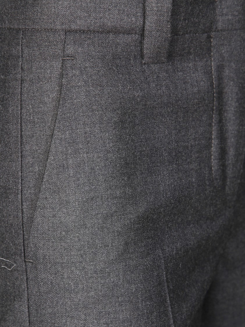 Incotex Long Tailored Straight-Leg Pants With Fitted Waistband