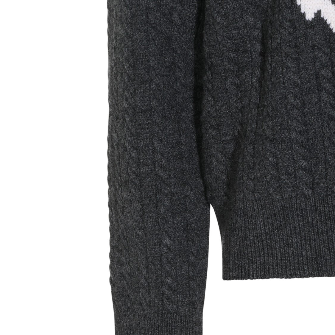 Thom Browne Textured Cable Knit Sweater With Nautical Anchor Motif