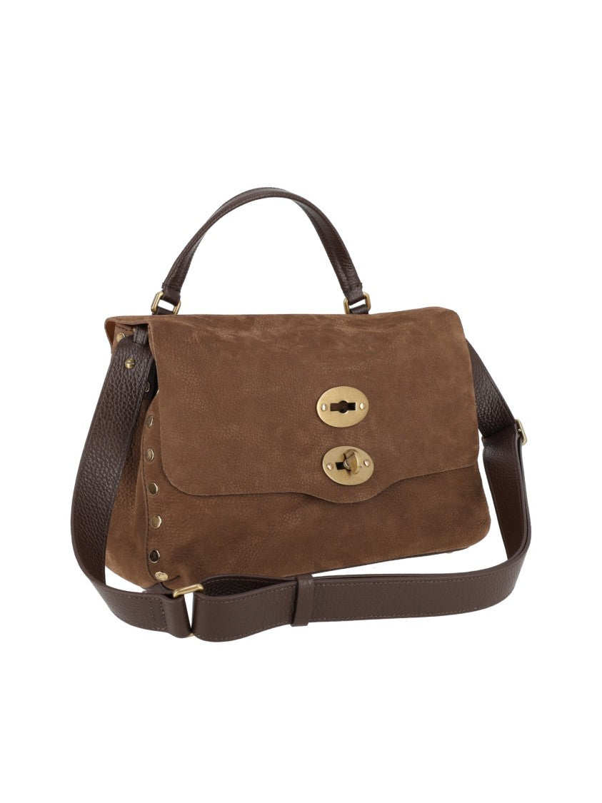 Zanellato Srl Brown Leather Postina Bag With Gold-Tone Hardware