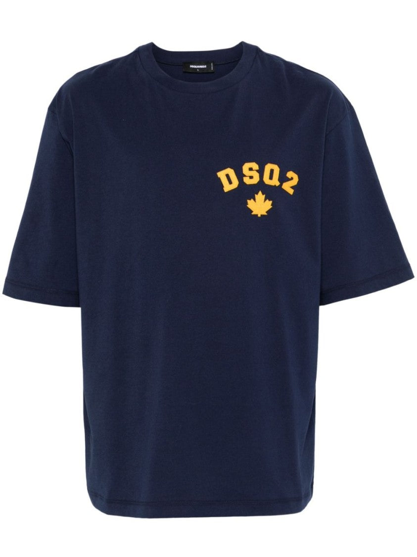 Dsquared2 Blue Relaxed-Fit Round Neck T-Shirt