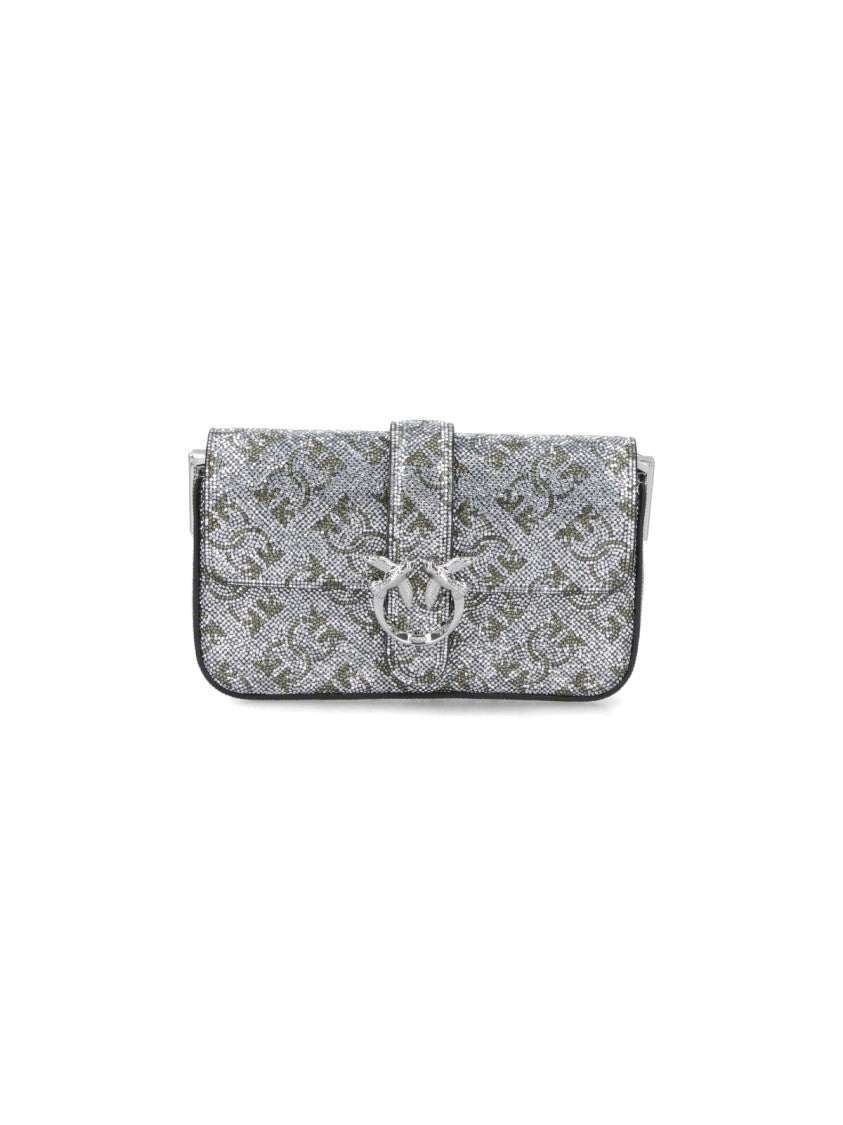 Pinko Modern Minimalist Silver Bag With Reflective Surface