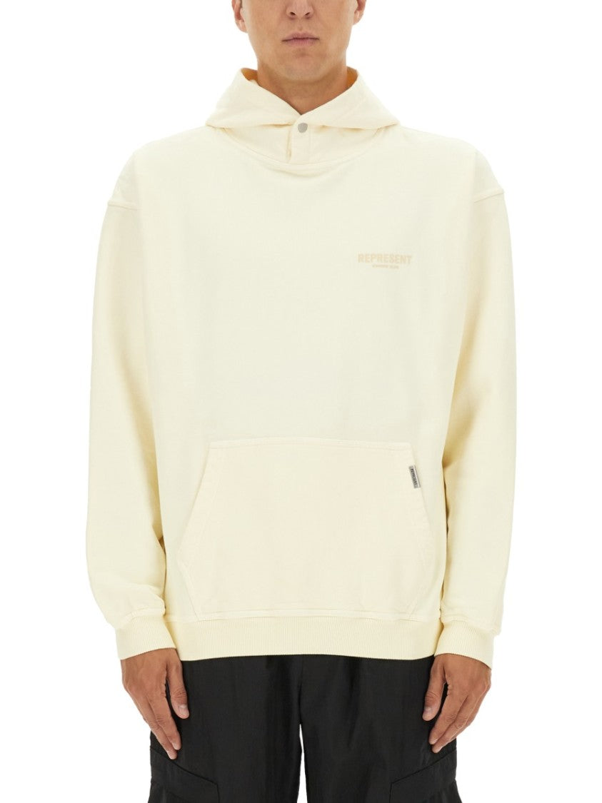 Represent Relaxed Fit Off-White Hoodie