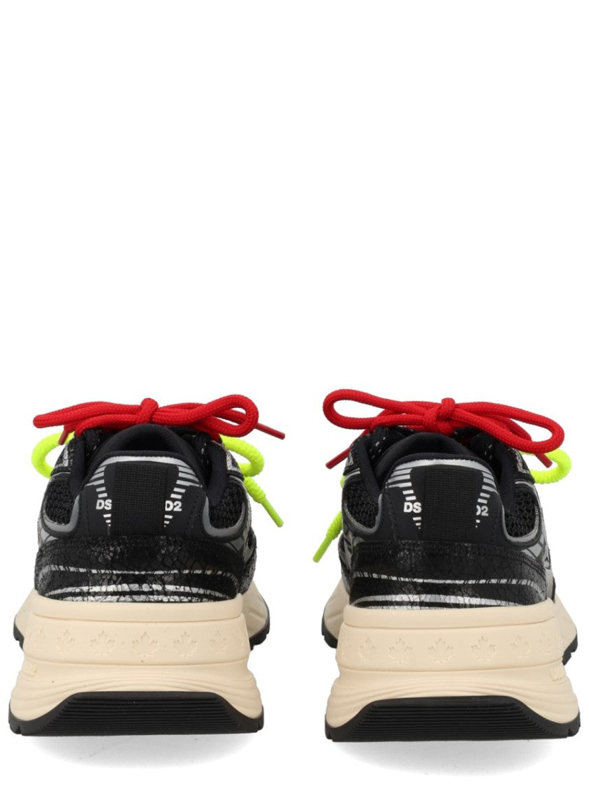Dsquared2 Sprinter Black Mesh Suede Sneakers