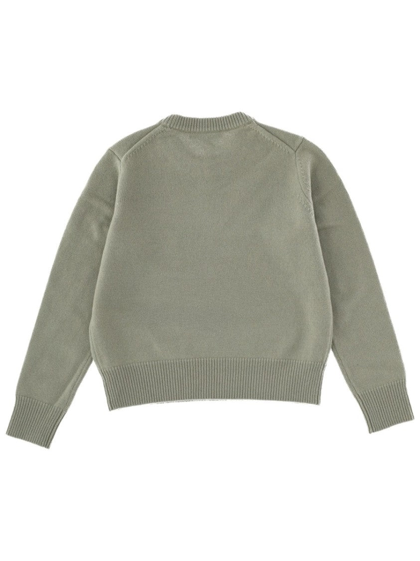 Maison Kitsuné Green Fox Head Wool Sweater
