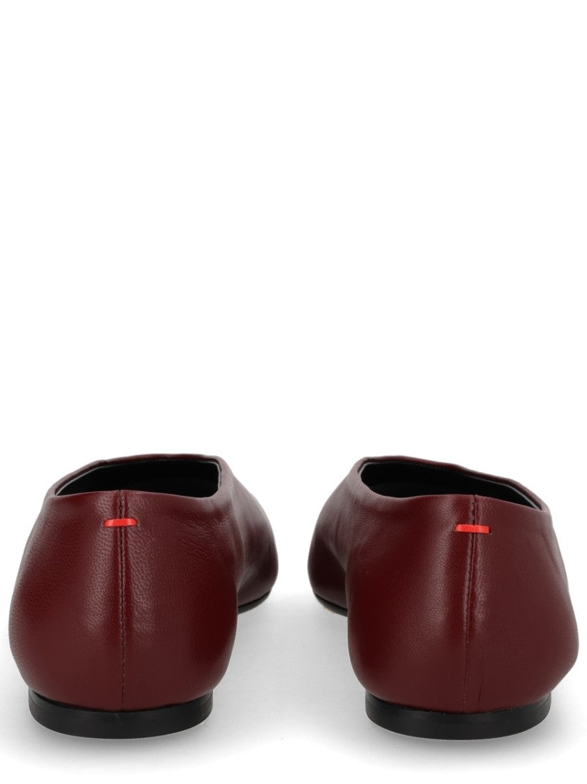 Aeydē Betty Burgundy Pointed Toe Nappa Leather Ballerina Flats