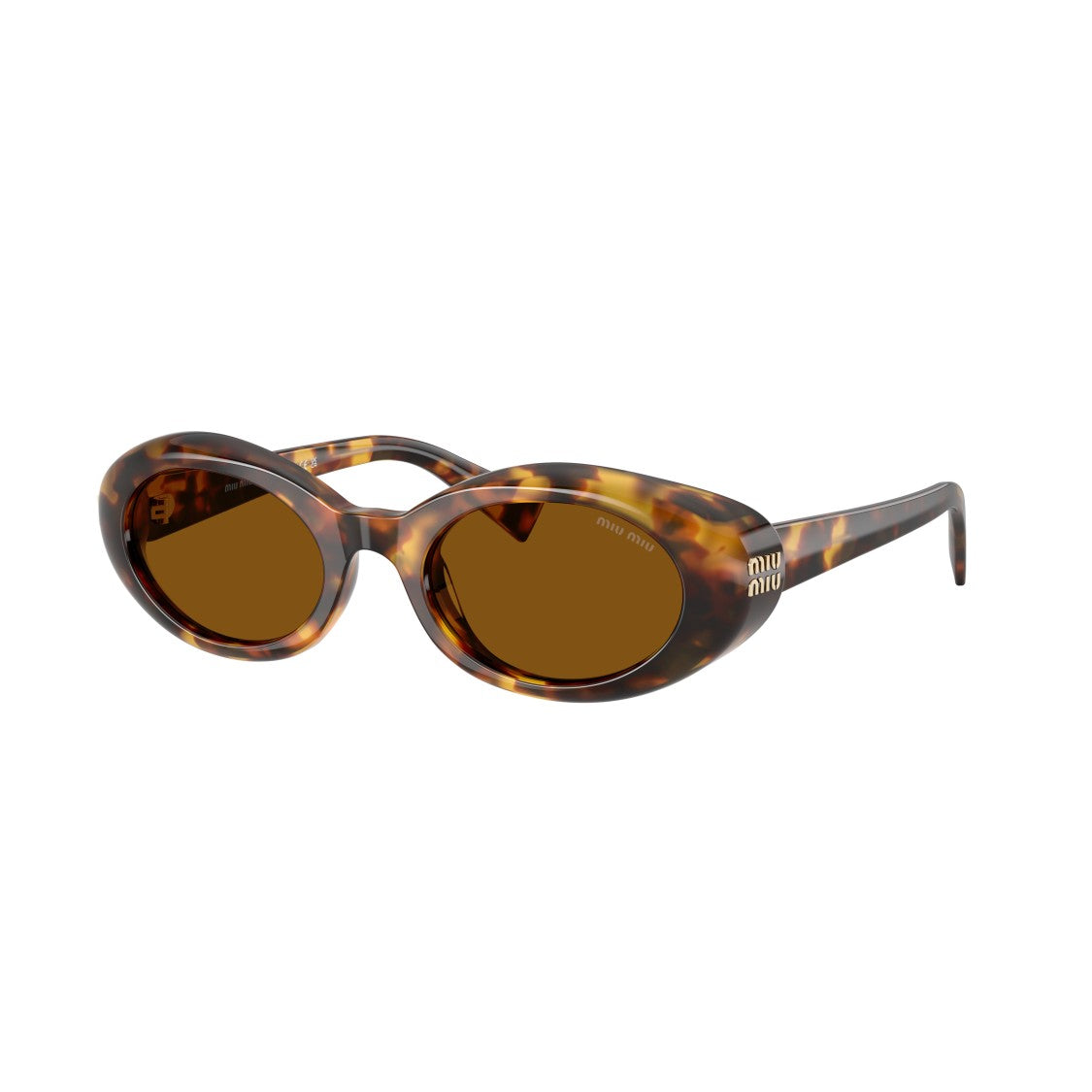 Miu Miu 0Mu B09s Tortoiseshell Acetate Oval Sunglasses