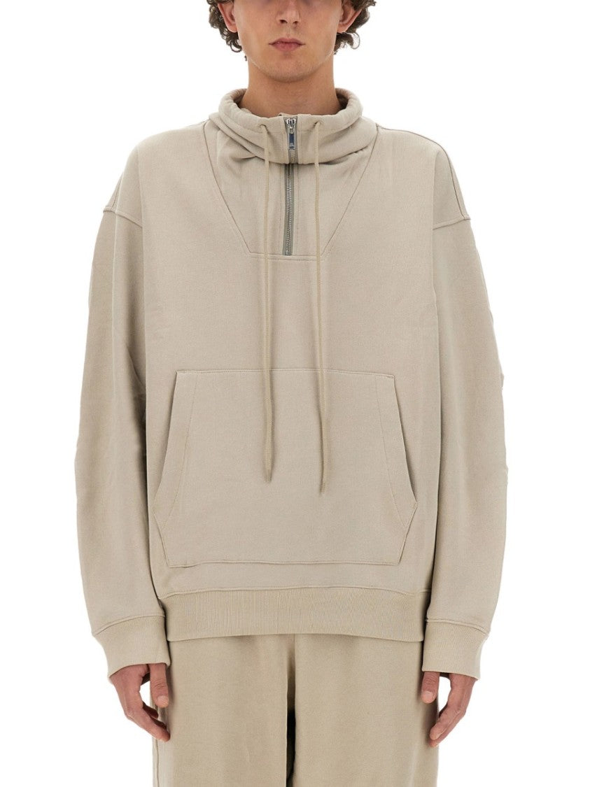 Helmut Lang Half-Zip Sweatshirt With High Collar