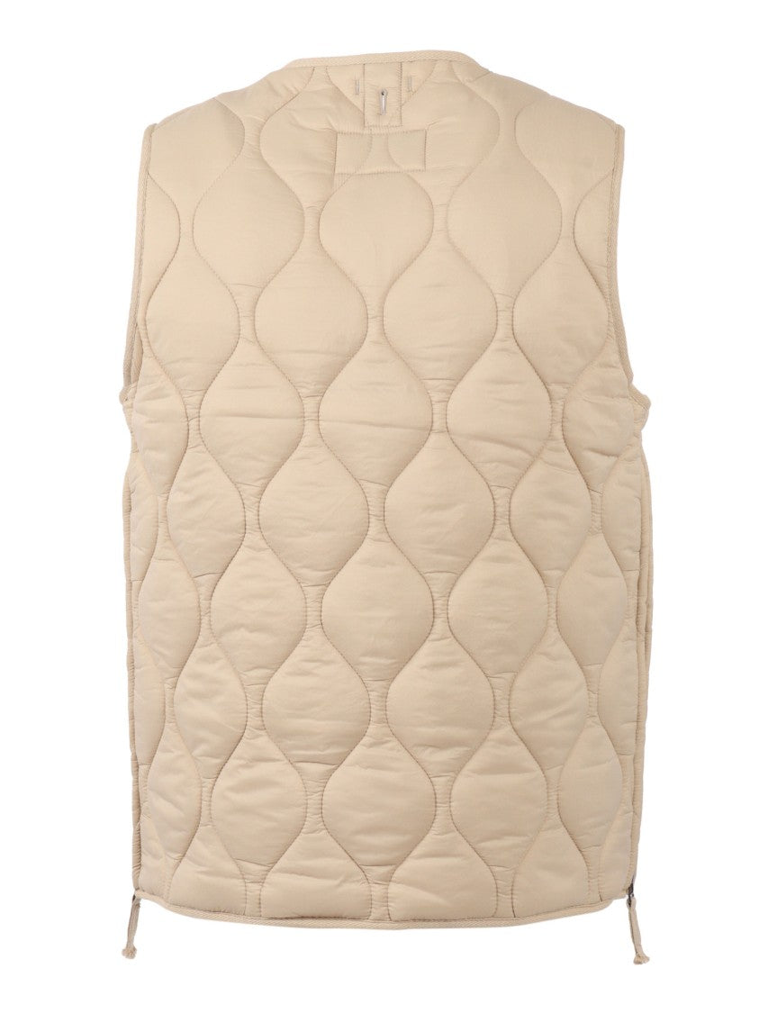 Sebago Quilted Sleeveless Vest With Unique Wavy Stitch And Adjustable Hem