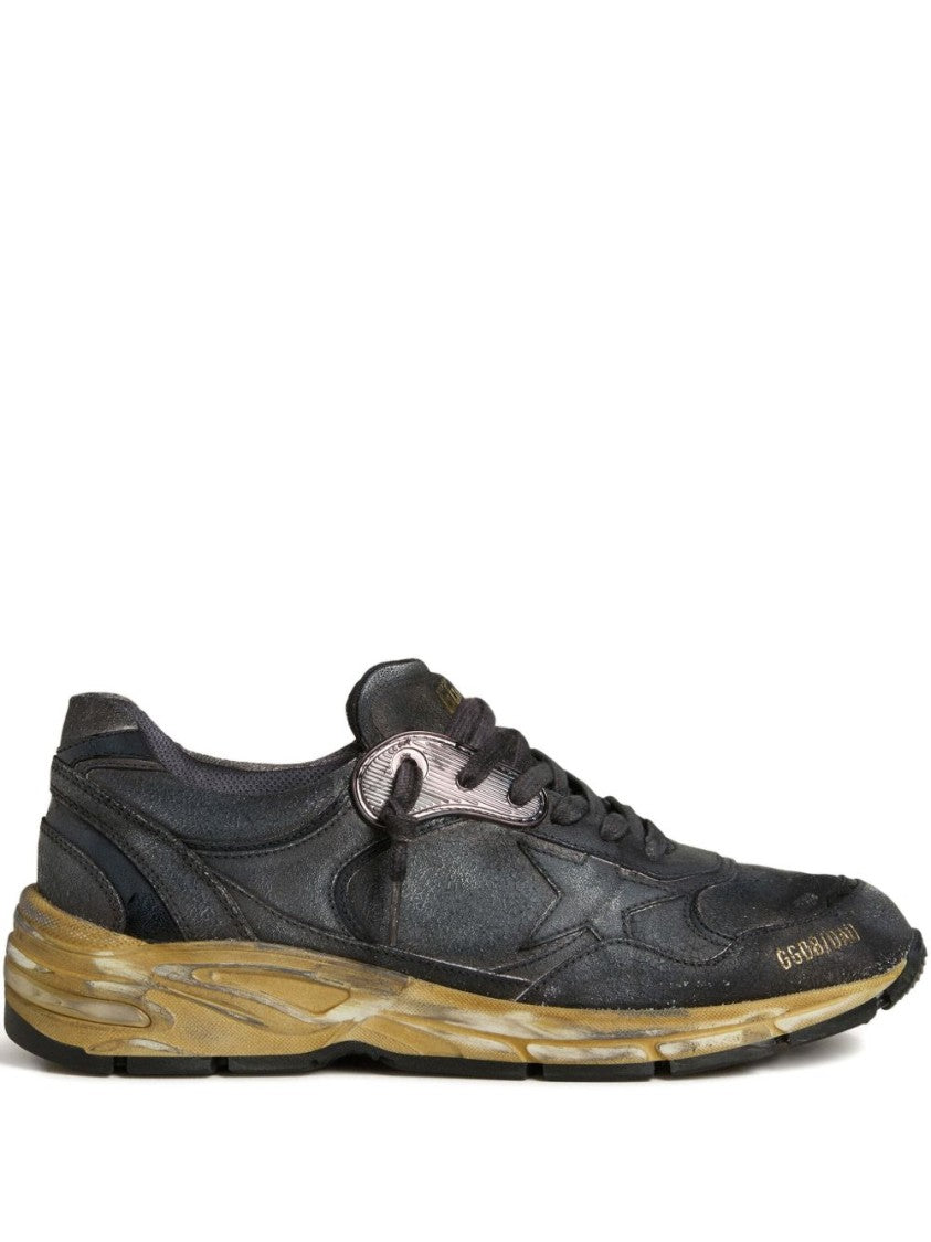 Golden Goose Black Silk And Nylon Low Sneakers