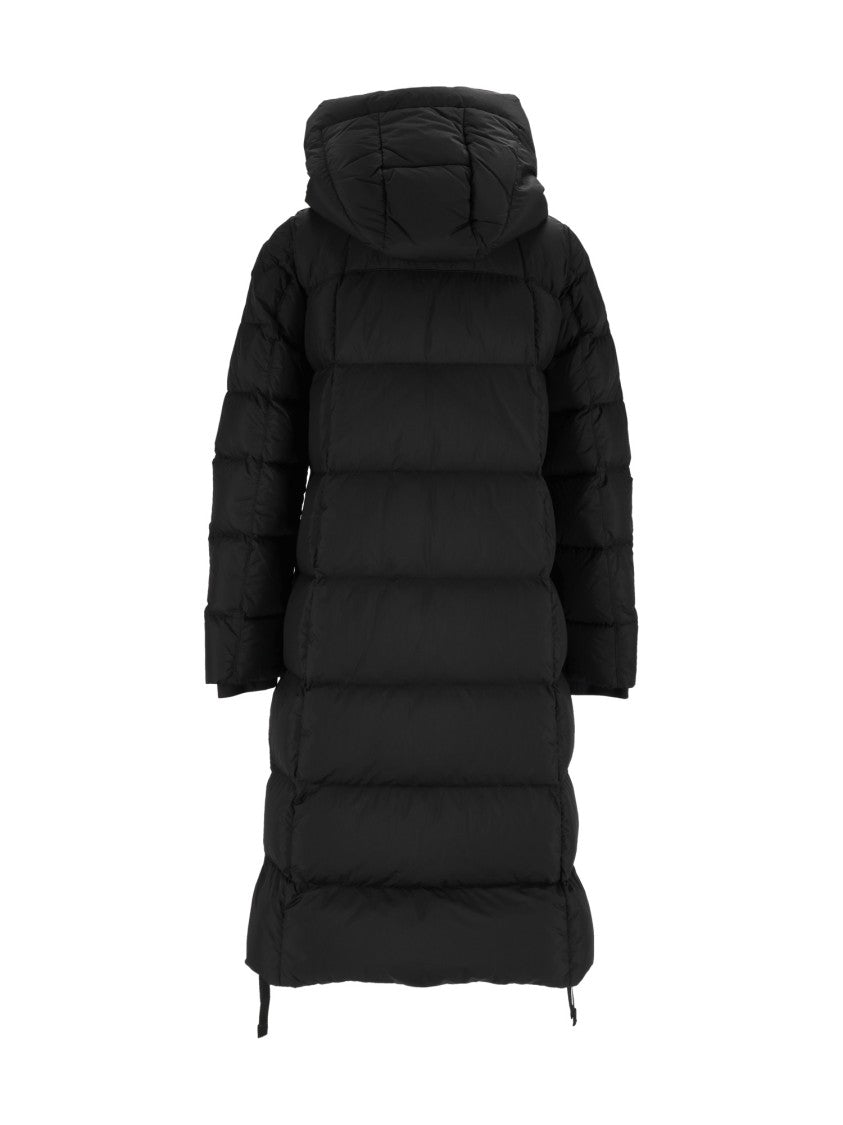 Parajumpers Long Hooded Down Coat With Quilted Design And Adjustable Features