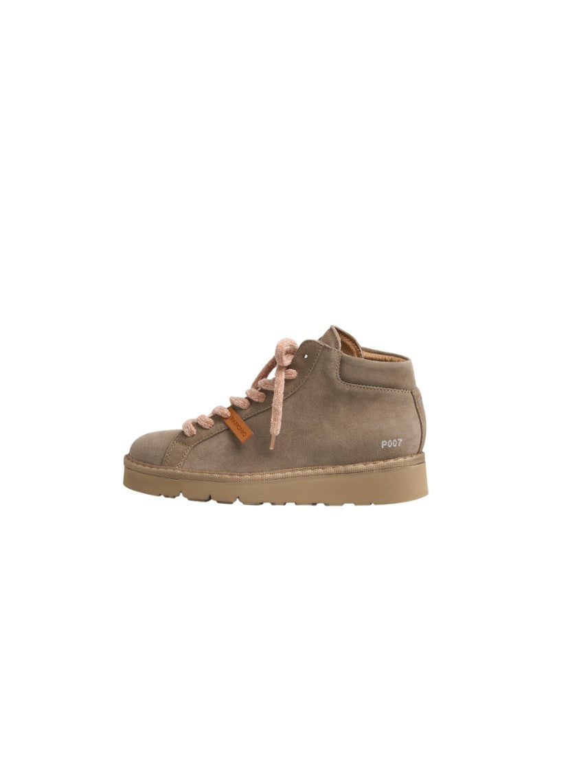 Panchic Walnut Brown Suede Sneakers With Warm Lining